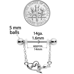 Gaby 14 Gauge 11/16 Love Rose Dangle Nipple Ring Set 5 Gaby 14 Gauge 11/16 Love Rose Dangle Nipple Ring Set -Body Jewelry Store 69590.otherimage2