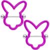 Gaby 14 Gauge 9/16 Pink Glow In The Dark Easter Bunny Nipple Shield Set