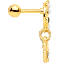 16 Gauge 1/4 Aurora CZ Gold Tone Dreamcatcher Feather Dangle Cartilage 12 16 Gauge 1/4 Aurora CZ Gold Tone Dreamcatcher Feather Dangle Cartilage -Body Jewelry Store 69852.otherimage2