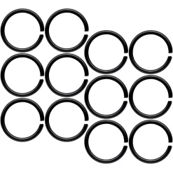 18 Gauge 5/16 Black Anodized Seamless Circular Ring Set Of 12
