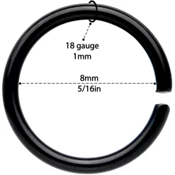 18 Gauge 5/16 Black Anodized Seamless Circular Ring Set Of 12 -Body Jewelry Store 69942.otherimage3
