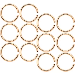 18 Gauge 5/16 Rose Gold Tone Anodized Seamless Circular Ring Set Of 12