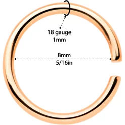 18 Gauge 5/16 Rose Gold Tone Anodized Seamless Circular Ring Set Of 12 -Body Jewelry Store 69948.otherimage3