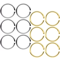 18 Gauge 5/16 Steel Gold Tone Anodized Seamless Circular Ring Set Of 12