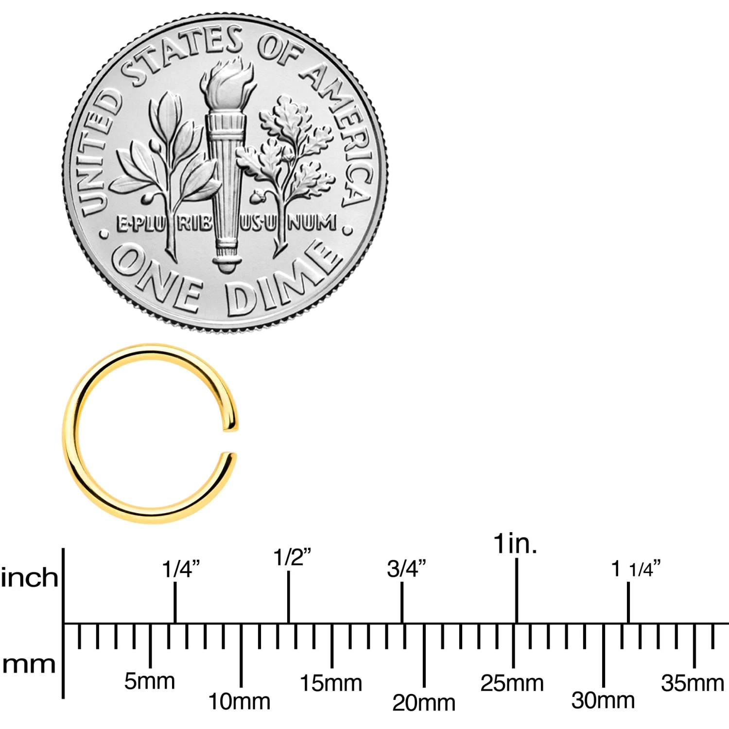 18 Gauge 5/16 Steel Gold Tone Anodized Seamless Circular Ring Set Of 12 3 18 Gauge 5/16 Steel Gold Tone Anodized Seamless Circular Ring Set Of 12 - Image 3