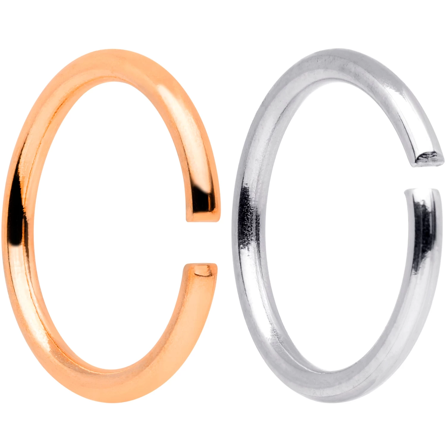 18 Gauge 5/16 Steel Rose Gold Tone Anodized Seamless Circular Ring Set Of 12 2 18 Gauge 5/16 Steel Rose Gold Tone Anodized Seamless Circular Ring Set Of 12 - Image 2