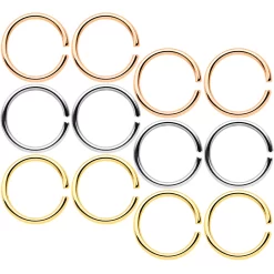 18 Gauge 5/16 Gold Tone Rose Gold Tone Anodized Seamless Circular Ring Set Of 12