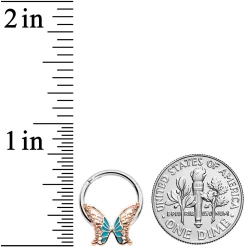 16 Gauge 3/8 Bit Of Blue Butterfly Hinged Segment Ring -Body Jewelry Store 69989.otherimage2