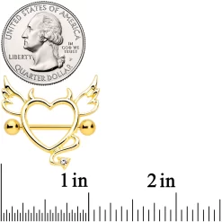14 Gauge 9/16 Clear Gem Gold Tone Devil Heart Nipple Shield Set -Body Jewelry Store 70009.otherimage1 e648185c 0df6 4ce3 a280 5f8f7e72c4e7