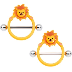 Gaby 14 Gauge 5/8 Loveable Lion Nipple Shield Set