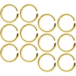 16 Gauge 5/16 Gold Tone Anodized Seamless Cartilage Ring Set Of 12
