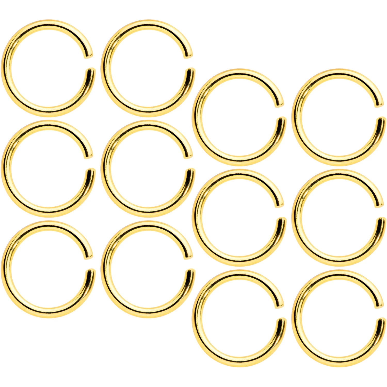 16 Gauge 5/16 Gold Tone Anodized Seamless Cartilage Ring Set Of 12 1 16 Gauge 5/16 Gold Tone Anodized Seamless Cartilage Ring Set Of 12