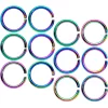16 Gauge 5/16 Rainbow Anodized Seamless Cartilage Ring Set Of 12