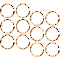 16 Gauge 5/16 Rose Gold Tone Seamless Cartilage Ring Set Of 12