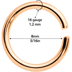 16 Gauge 5/16 Rose Gold Tone Seamless Cartilage Ring Set Of 12 7 16 Gauge 5/16 Rose Gold Tone Seamless Cartilage Ring Set Of 12 -Body Jewelry Store 70107.otherimage3