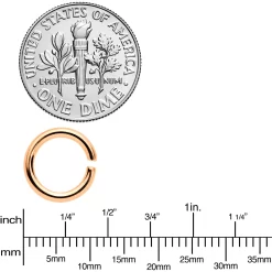 14 Gauge 5/16 Rose Gold Tone Anodized Seamless Cartilage Ring Set Of 12 -Body Jewelry Store 70108.otherimage2