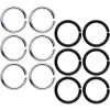 16 Gauge 5/16 Steel Black Anodized Seamless Cartilage Ring Set Of 12
