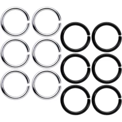 16 Gauge 5/16 Steel Black Anodized Seamless Cartilage Ring Set Of 12