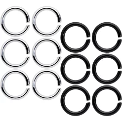 14 Gauge 5/16 Steel Black Anodized Seamless Cartilage Ring Set Of 12