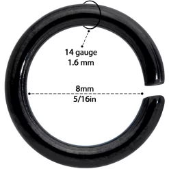14 Gauge 5/16 Steel Black Anodized Seamless Cartilage Ring Set Of 12 -Body Jewelry Store 70114.otherimage3