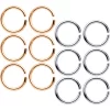 16 Gauge 5/16 Steel Rose Gold Tone Seamless Cartilage Ring Set Of 12