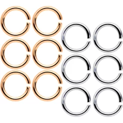 14 Gauge 5/16 Steel Rose Gold Tone Seamless Cartilage Ring Set Of 12