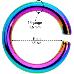 14 Gauge 5/16 Steel Rainbow Anodized Seamless Cartilage Ring Set Of 12 7 14 Gauge 5/16 Steel Rainbow Anodized Seamless Cartilage Ring Set Of 12 -Body Jewelry Store 70118.otherimage3