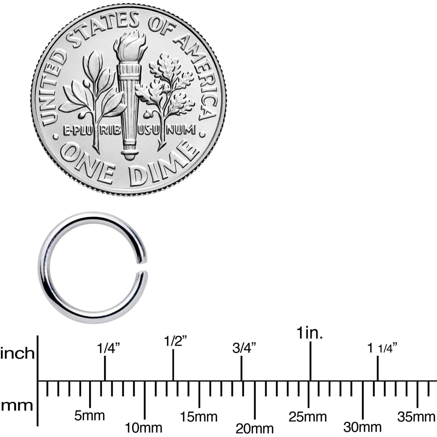 16 Gauge 5/16 Steel Blue Anodized Seamless Cartilage Ring Set Of 12 3 16 Gauge 5/16 Steel Blue Anodized Seamless Cartilage Ring Set Of 12 - Image 3