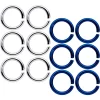14 Gauge 5/16 Steel Blue Anodized Seamless Cartilage Ring Set Of 12