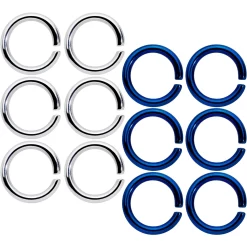 14 Gauge 5/16 Steel Blue Anodized Seamless Cartilage Ring Set Of 12