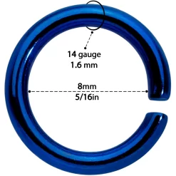 14 Gauge 5/16 Steel Blue Anodized Seamless Cartilage Ring Set Of 12 -Body Jewelry Store 70120.otherimage3
