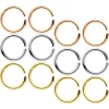 16 Gauge 5/16 Steel Mixed Gold Tone Seamless Cartilage Ring Set Of 12