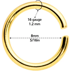 16 Gauge 5/16 Steel Mixed Gold Tone Seamless Cartilage Ring Set Of 12 7 16 Gauge 5/16 Steel Mixed Gold Tone Seamless Cartilage Ring Set Of 12 -Body Jewelry Store 70123.otherimage3