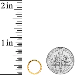 16 Gauge 5/16 Gold Tone Twisted Elegance Cartilage Clicker -Body Jewelry Store 70236.otherimage2