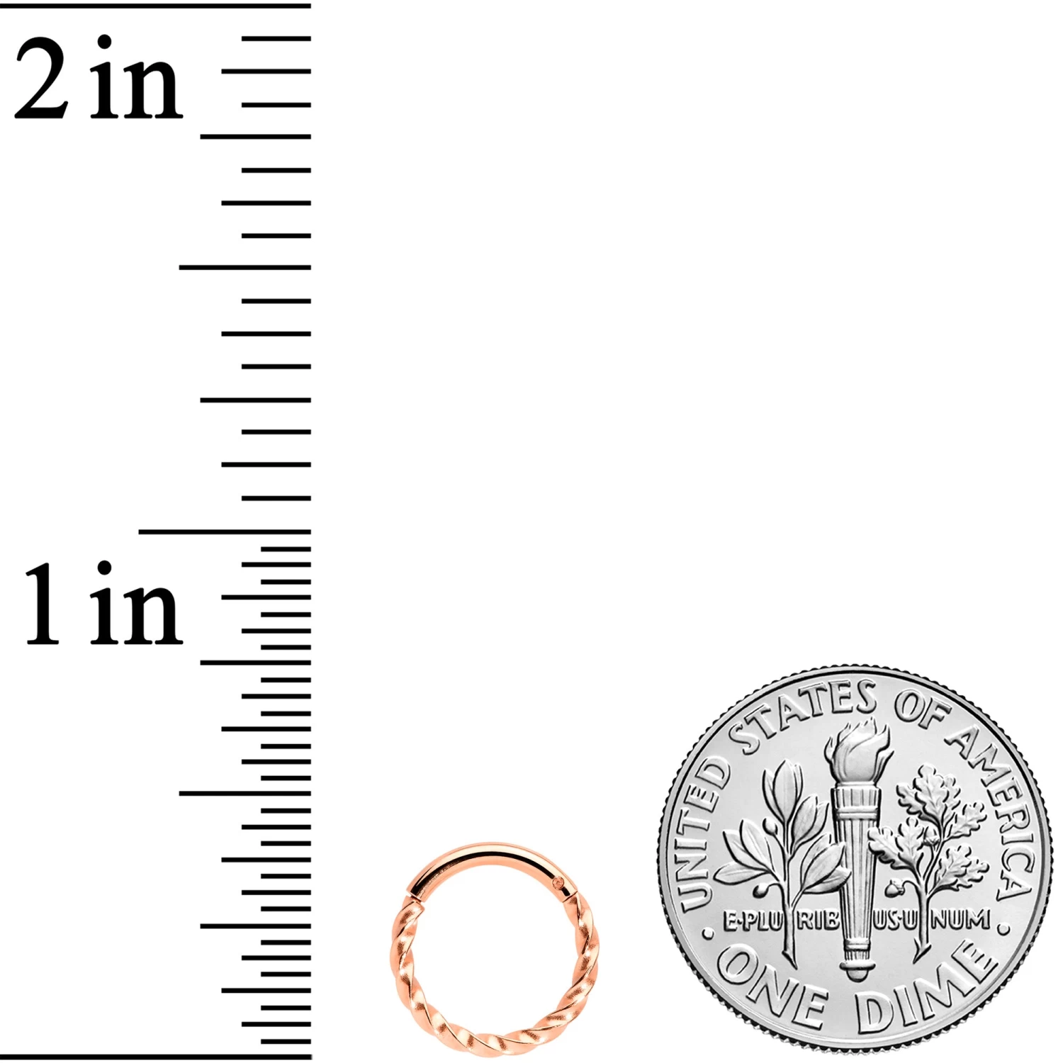 16 Gauge 5/16 Rose Gold Tone Twisted Elegance Cartilage Clicker 3 16 Gauge 5/16 Rose Gold Tone Twisted Elegance Cartilage Clicker - Image 3