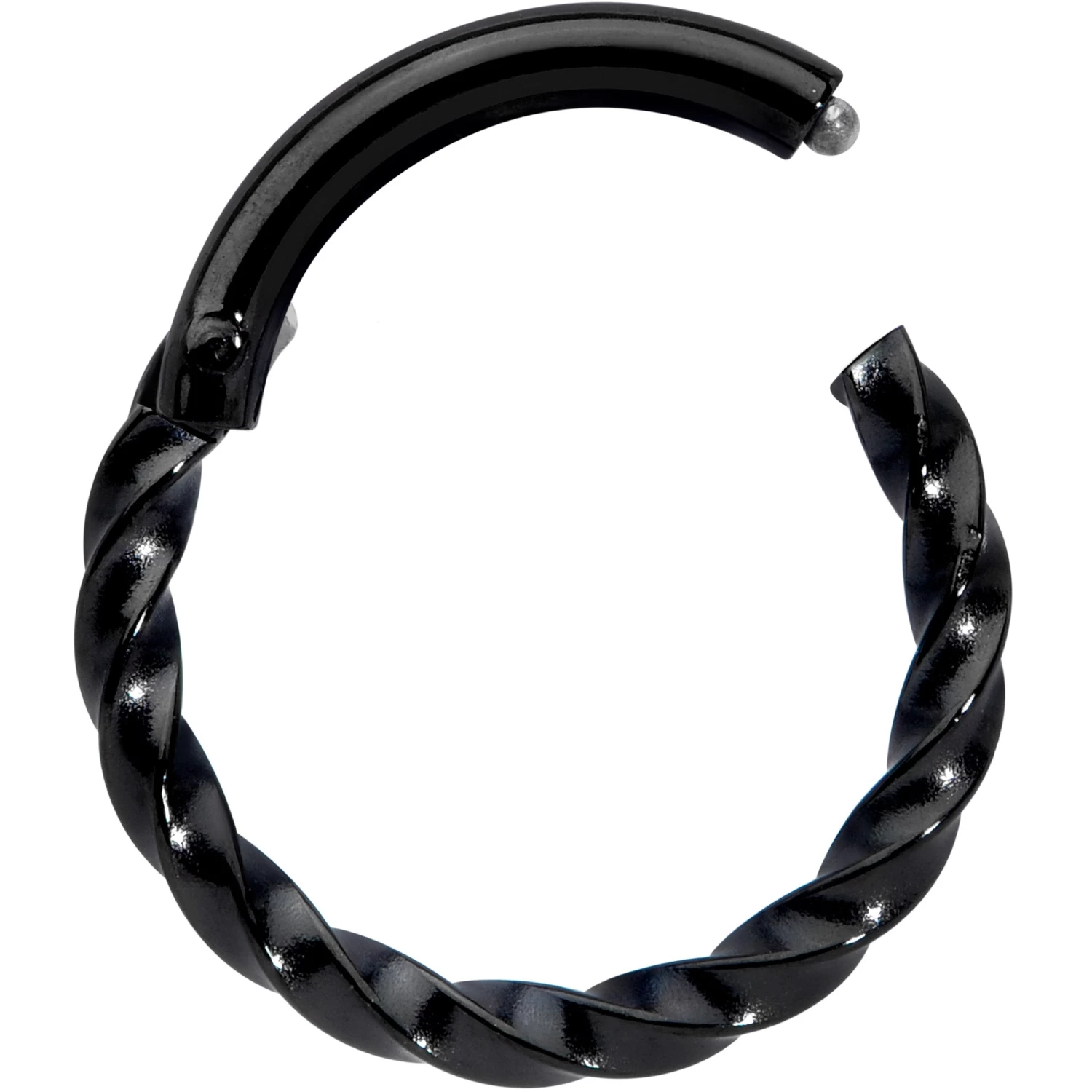 16 Gauge 5/16 Black Twisted Elegance Cartilage Clicker 2 16 Gauge 5/16 Black Twisted Elegance Cartilage Clicker - Image 2