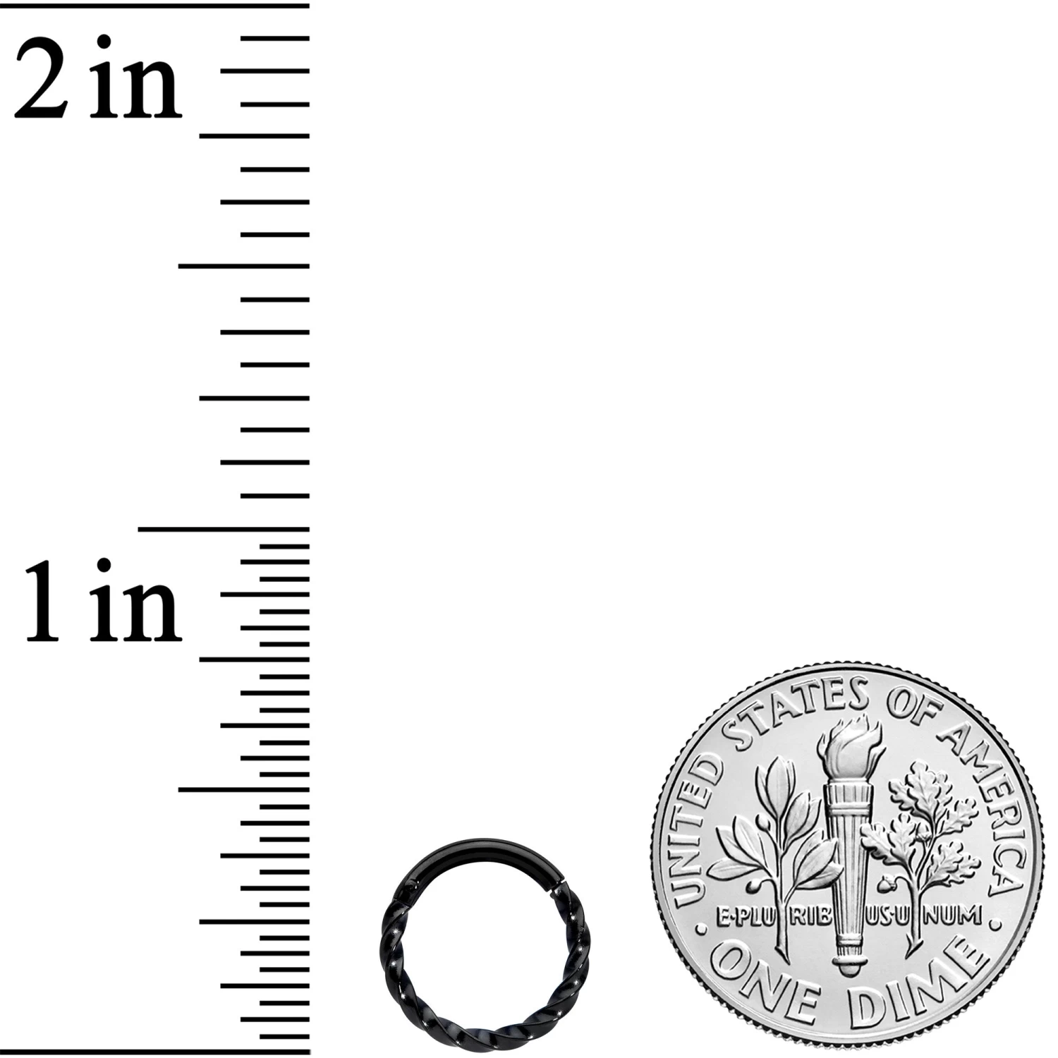 16 Gauge 5/16 Black Twisted Elegance Cartilage Clicker 3 16 Gauge 5/16 Black Twisted Elegance Cartilage Clicker - Image 3