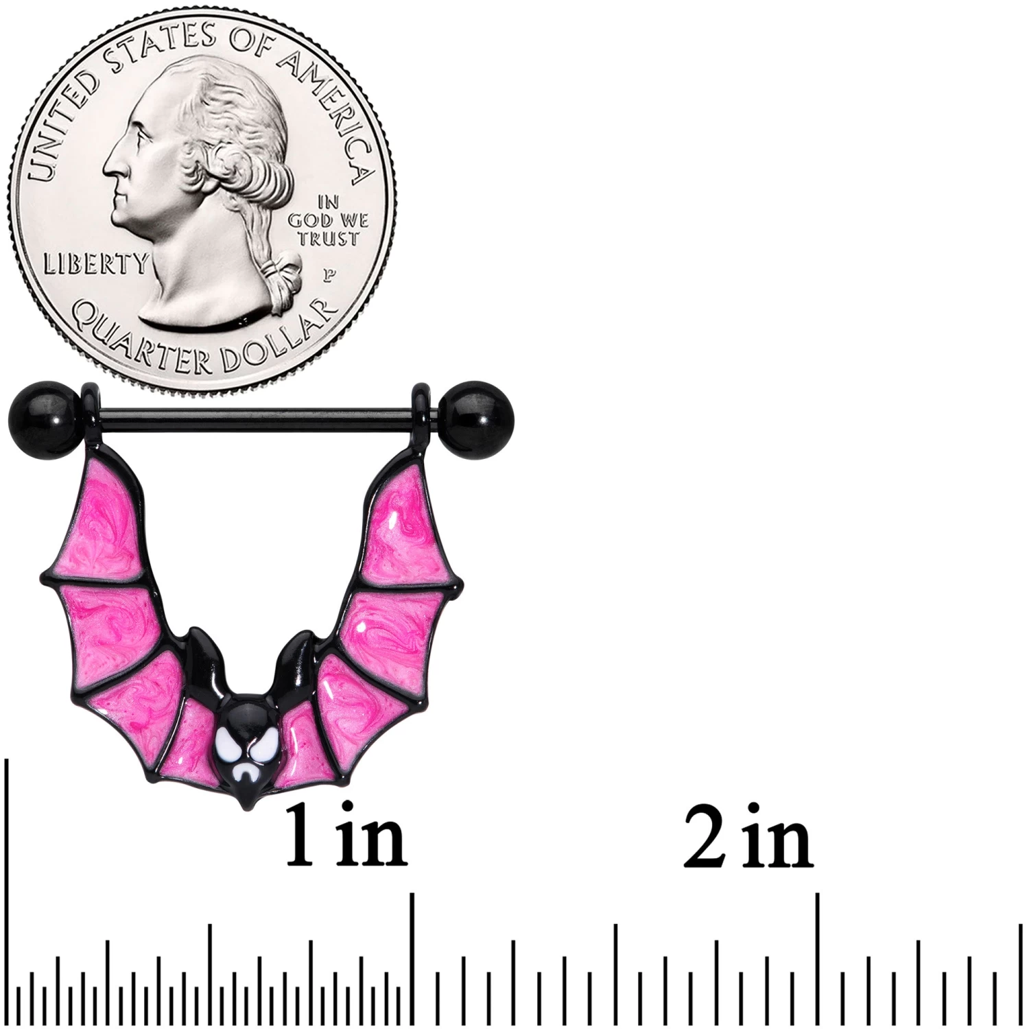 Gaby 14 Gauge 3/4 Black Pinkish Bats Halloween Nipple Shield Set 3 Gaby 14 Gauge 3/4 Black Pinkish Bats Halloween Nipple Shield Set - Image 3