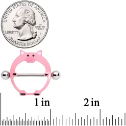 Gaby 14 Gauge 5/8 Pink Pig Nipple Shield Set -Body Jewelry Store 70357.otherimage1