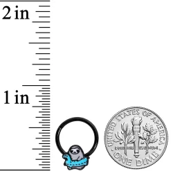 16 Gauge 3/8 Black Swimming Sloth Hinged Segment Ring 5 16 Gauge 3/8 Black Swimming Sloth Hinged Segment Ring -Body Jewelry Store 70710.otherimage2