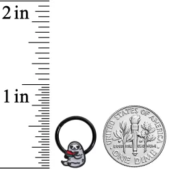 16 Gauge 3/8 Black Watermelon Sloth Hinged Segment Ring -Body Jewelry Store 70711.otherimage2
