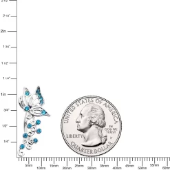 Aqua Gem Butterfly Flower Garland Top Mount Belly Ring -Body Jewelry Store 70740.otherimage3