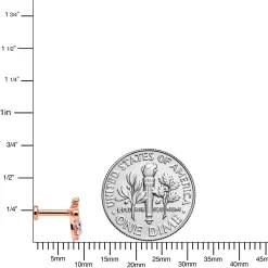 16 Gauge 1/4 Aurora CZ Gem Rose Gold Hue Bee Internal Thread Labret -Body Jewelry Store 70756 RG.otherimage3