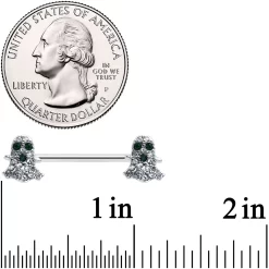 14 Gauge 5/8 Clear Black Gem Scary Ghost Barbell Nipple Ring Set 5 14 Gauge 5/8 Clear Black Gem Scary Ghost Barbell Nipple Ring Set -Body Jewelry Store 70783.otherimage2