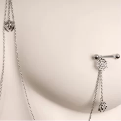 Gaby 14 Gauge 9/16 Creepy Crawly Spider Web Halloween Nipple Chain Necklace 7 Gaby 14 Gauge 9/16 Creepy Crawly Spider Web Halloween Nipple Chain Necklace -Body Jewelry Store 70784.otherimage1