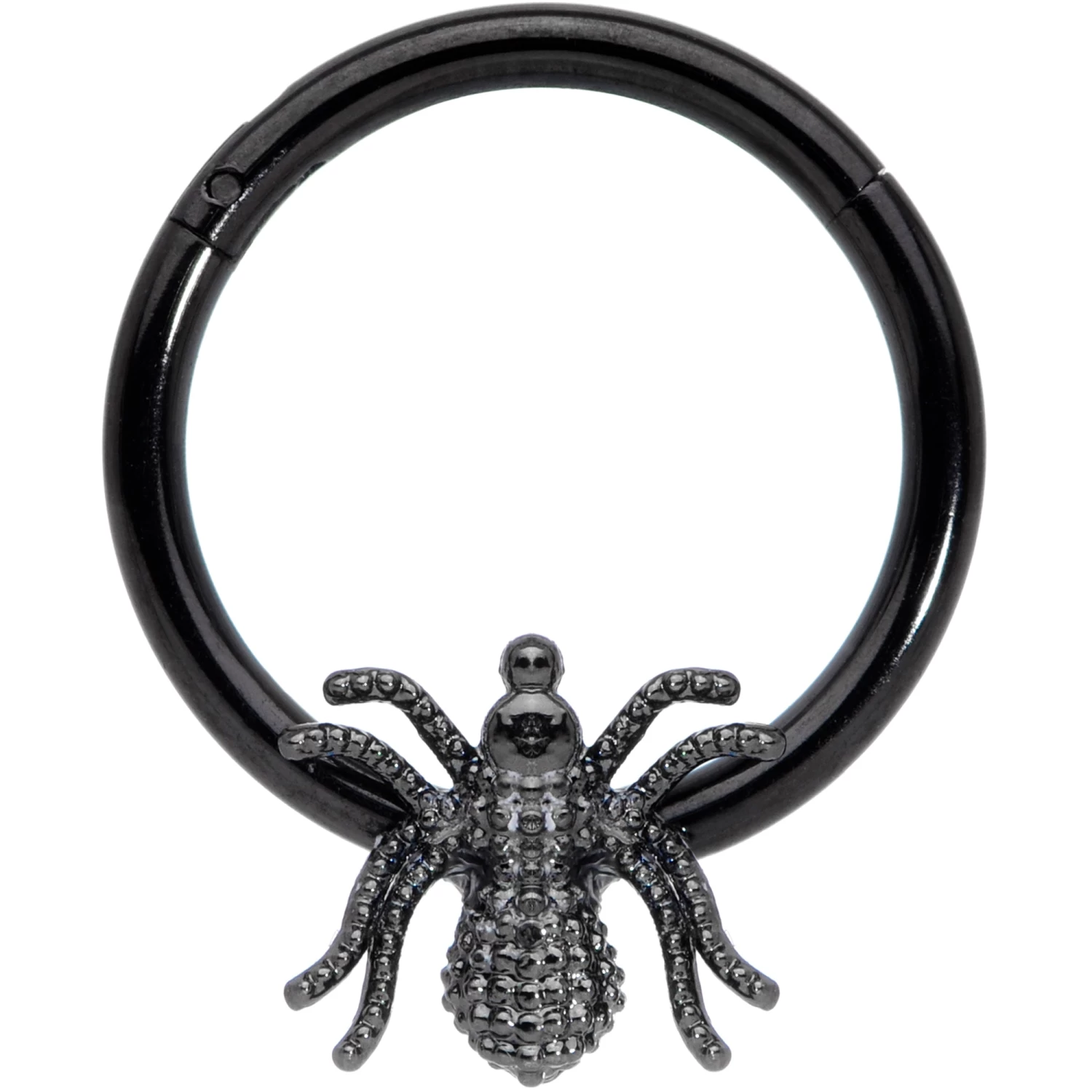 16 Gauge 3/8 Black Creepy Insect Halloween Hinged Segment Ring 1 16 Gauge 3/8 Black Creepy Insect Halloween Hinged Segment Ring