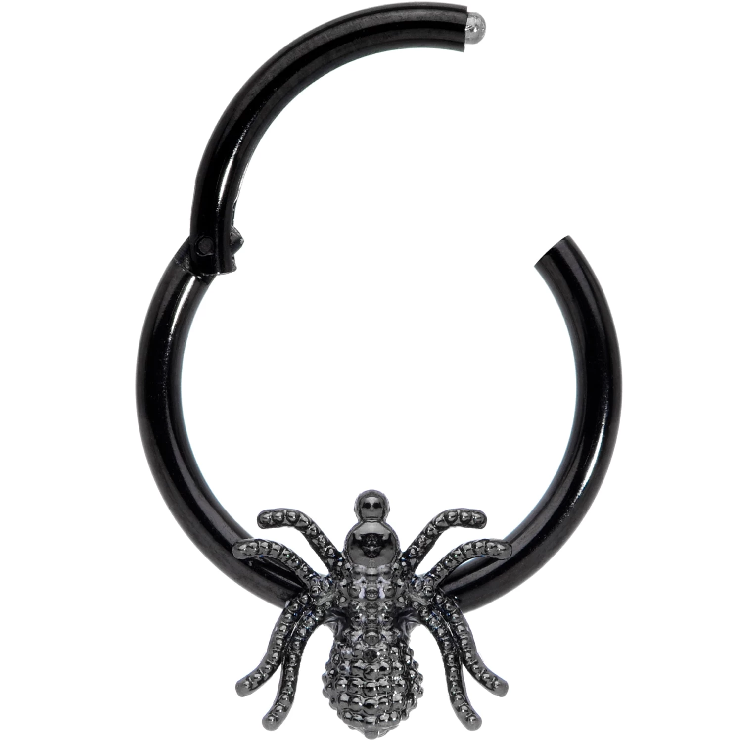 16 Gauge 3/8 Black Creepy Insect Halloween Hinged Segment Ring 2 16 Gauge 3/8 Black Creepy Insect Halloween Hinged Segment Ring - Image 2