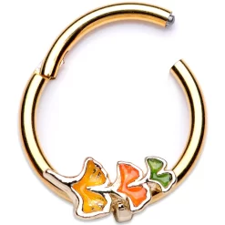 16 Gauge 3/8 Autumn Leaves Fall Hinged Segment Ring -Body Jewelry Store 71144.otherimage1