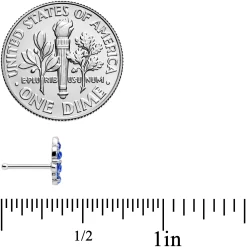 20 Gauge 1/4 Blue CZ Gem Fountain Nose Bone -Body Jewelry Store 71295.otherimage3