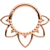 16 Gauge 5/16 Rose Gold Tone Open Petal Flower Hinged Segment Ring